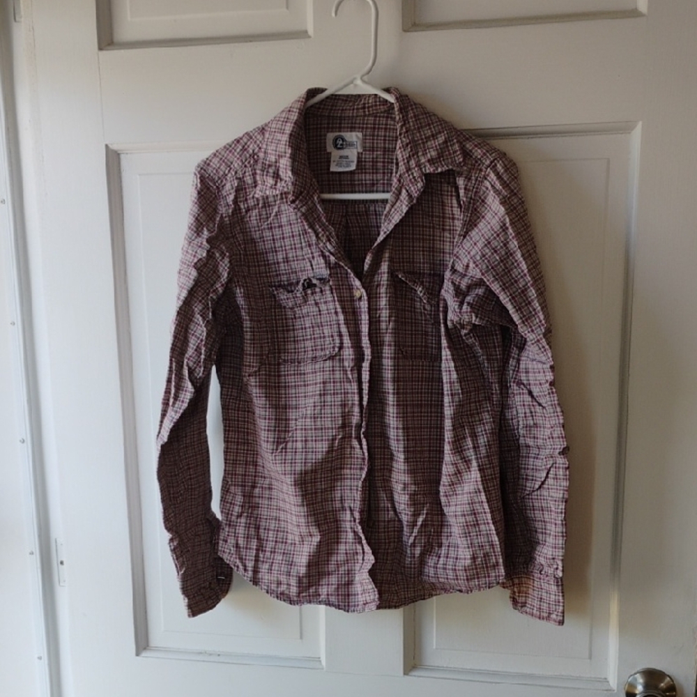 Arizona jean Company Purple And Grey Cotton Shirt